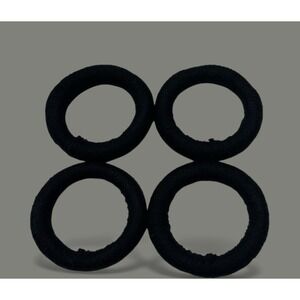 4 Mata Ortiz Pottery Olla Rings Hand Made Mexican Clay Black Yarn Display 4 Inch